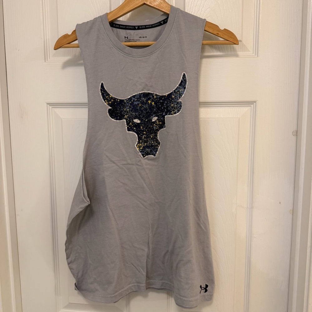 EUC Under Armour Project Rock Brahma Bull Sleeveless Muscle Tank - Picture 2 of 8